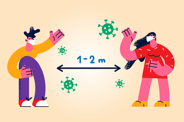Social distance during pandemic concept.