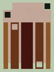 Vector contemporary geometric poster. Perfect print for cozy home and restorant decor, cover and wallpaper. Minimal  wall art.