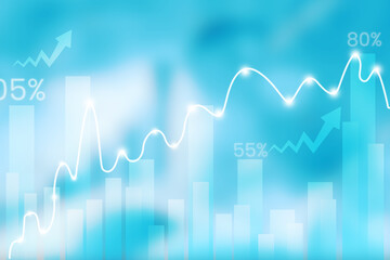 2d illustration futuristic business background graph concept