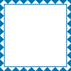 Oktoberfest border or frame with blue color. Bavarian festival background template. Vector illustration.