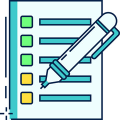 Illustration paper list project business online icon filled outline 