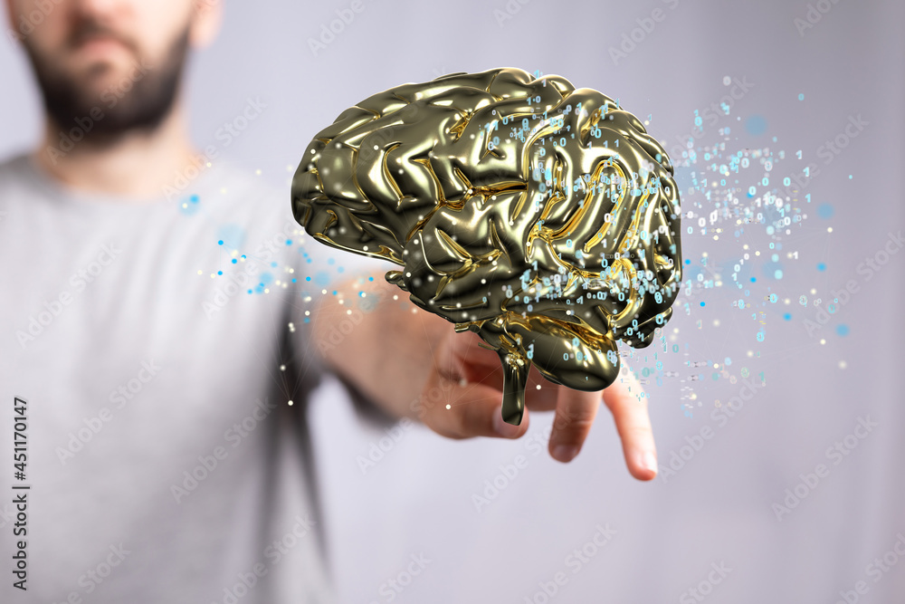 Aufkleber Artificial intelligence. Technology web background. Virtual concept