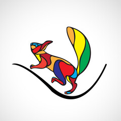 Naklejka premium Polygonal illustration of squirrel. Abstract squirrel vector