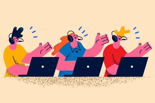 Customer operator and working with clients concept