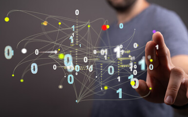 Futuristic in Industry 4.0 and business virtual diagram