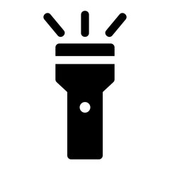 Flashlight Glyph Icon Vector