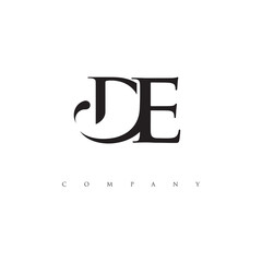 Initial DE logo design vector