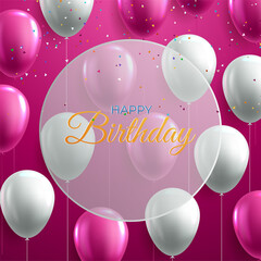 Birthday background with colorful balloons