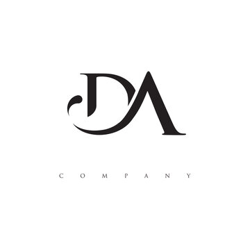 Initial DA logo design vector