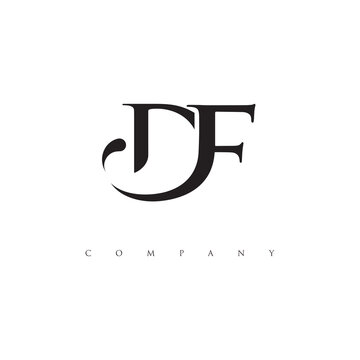 Initial DF logo design vector