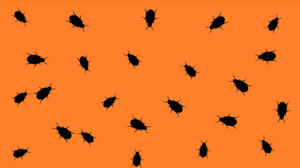 Halloween vector background with cockroaches