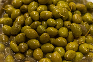 Beautiful Olives ready to eat Fresh healthy Mediterranean food background