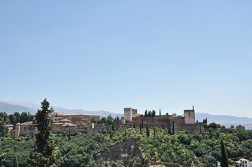 Fototapeta na wymiar Alhambra Palace from Albaicin, Granada, Spain