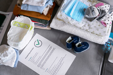 Preparing a bag for the hospital