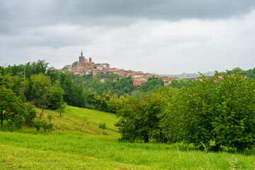 Fototapeta na wymiar Landscape of Monferrato near Camagna at springtime