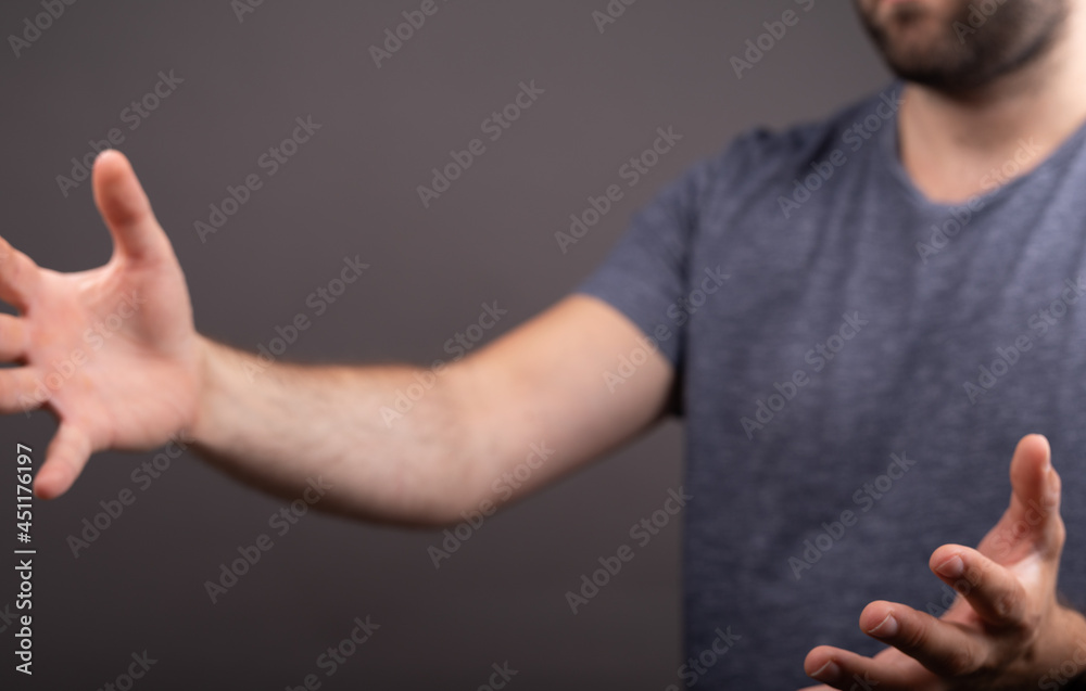 Poster open hand presentation empty with body