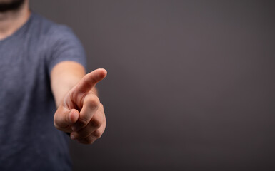 Businessman pointing his finger.