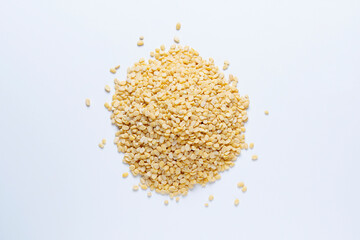 The mung bean alternatively known as the green gram, Moong dal, Vigna radiata, Satara, Mharashtra, India