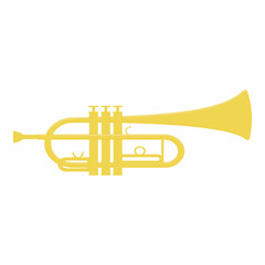 musical wind instruments trumpet, color isolated vector illustration