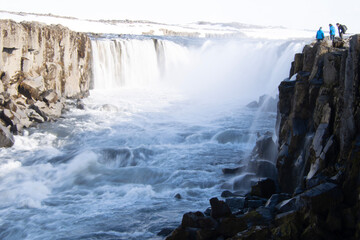 waterfall in the mountains