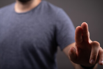 Businessman pointing his finger.
