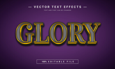 3D Glory text effect - 100% editable eps file