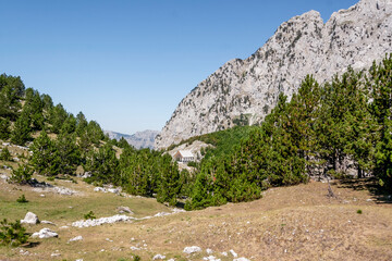 Albanian mountain Alps. Mountain landscape, picturesque mountain view in summer. Albanian nature panorama