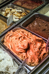 Ice cream stand seen from very close with intense colors