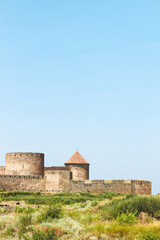 Ancient castle security building with towers.