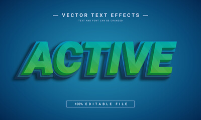 3D Active text effect - 100% editable eps file