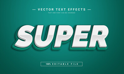 3D Super text effect - 100% editable eps file