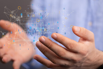 Technology background. Big data concept. Binary