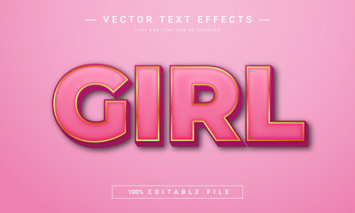 3D Girl text effect - 100% editable eps file