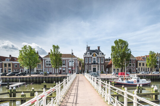 The Raadhuisbrug in Harlingen, Friesland Province, The Netherlands