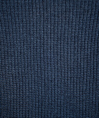 dark blue knitted fabric texture