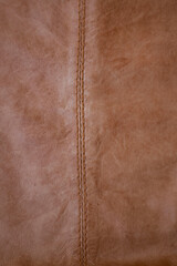 brown leather texture smooth surface with seam