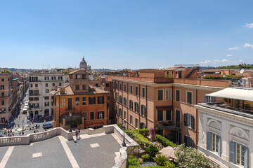 Obraz premium Rome, Spanish steps seen from above