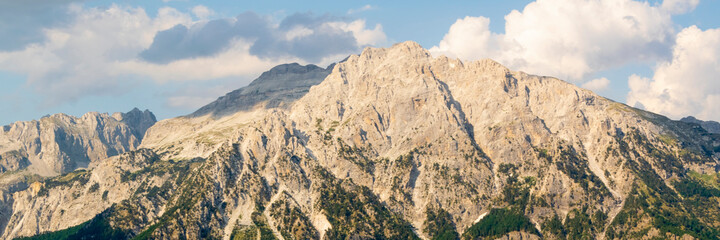 Albanian mountain Alps. Mountain landscape, picturesque mountain view in summer. Albanian nature panorama