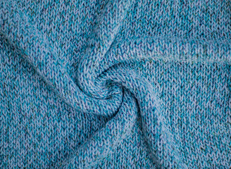 blue delicate texture of knitted fabric