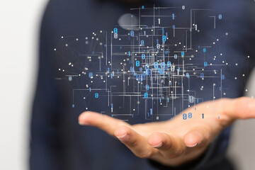 Technology background. Big data concept. Binary