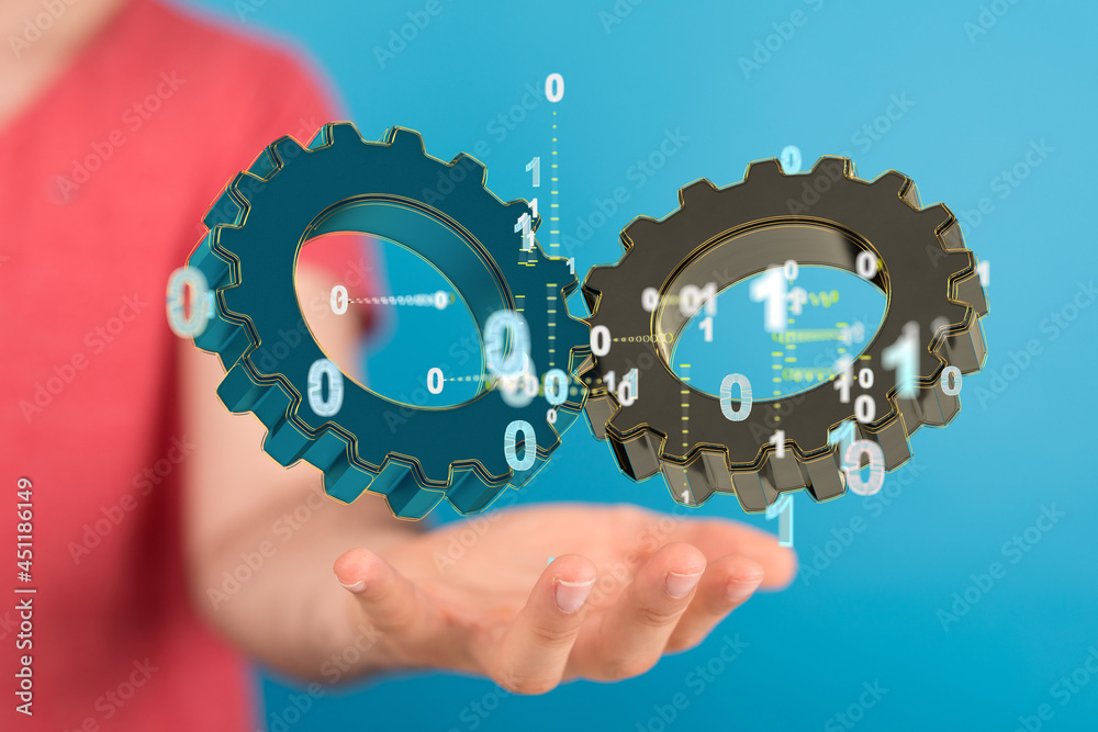 Poster gear technology setting concept background