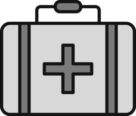 Briefcase Line Filled Grey Icon Design