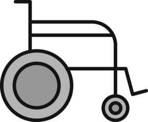 Wheel Chair Line Filled Grey Icon Design
