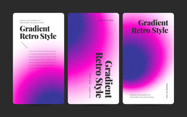 Vertical web banner template retro gradients colorful abstract blurry