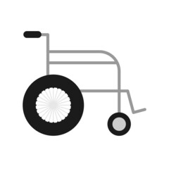 Wheel Chair Flat Grey Icon Design