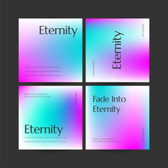 Square web banner template retro gradients colorful abstract blurry