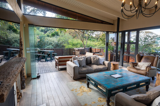 Interior of luxury kitchen dining area in modern apartment