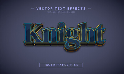 3D Knight text effect - 100% editable eps file
