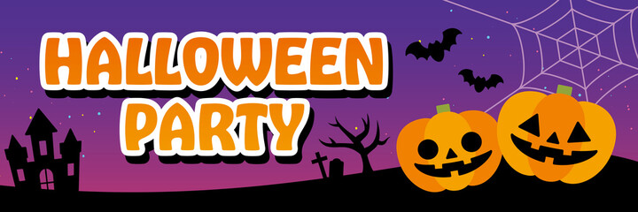 ハロウィンのバナー　Halloween Banner Vector Illustration