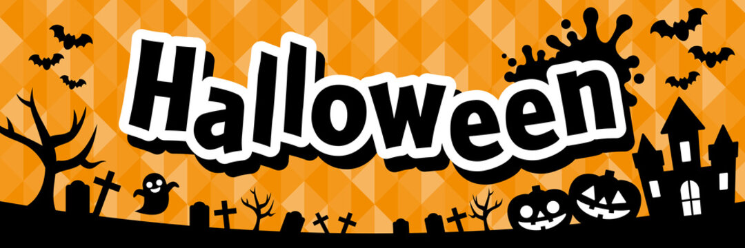 ハロウィンのバナー　Halloween Banner Vector Illustration